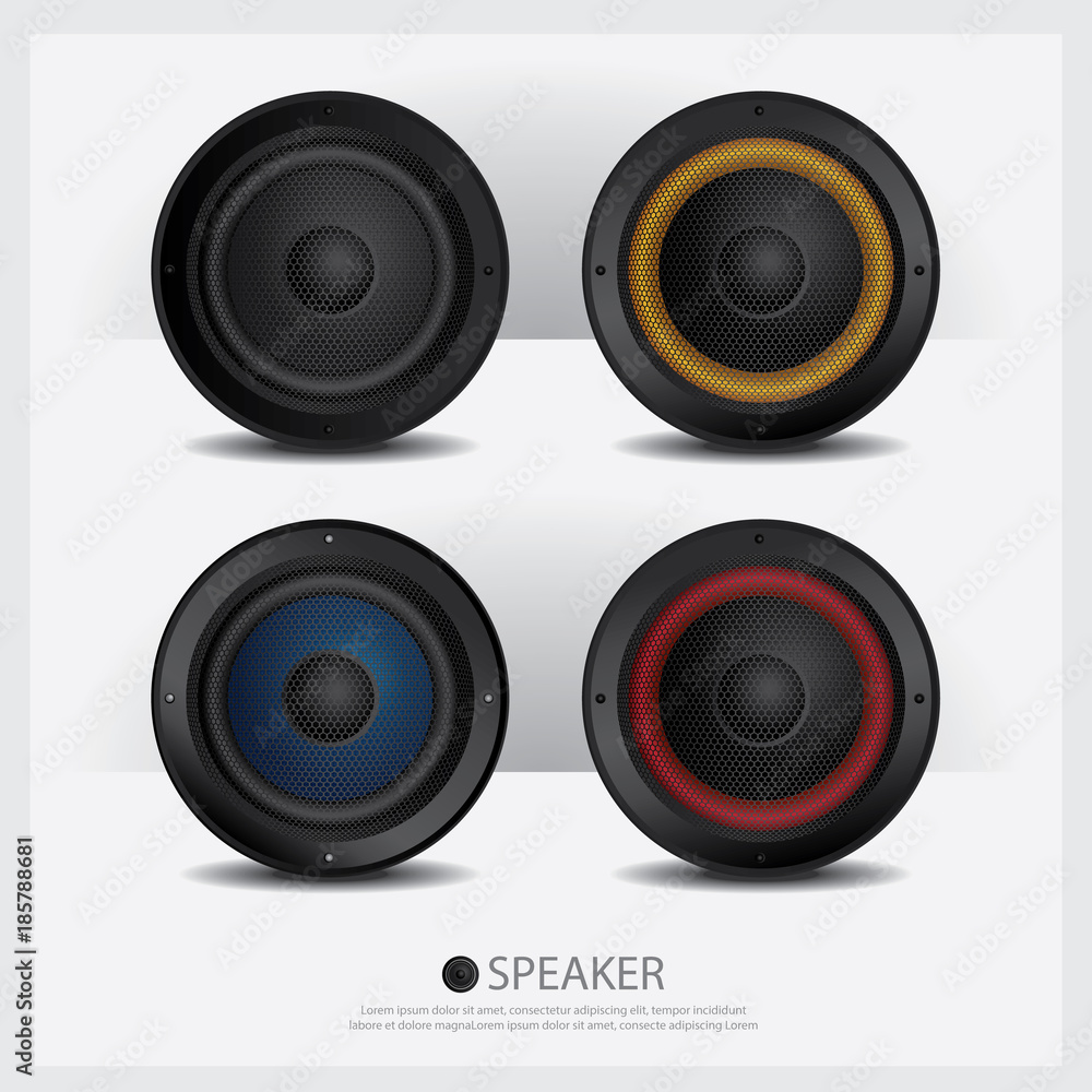 Speakers isolated vector illustration Speakers isolated vector illustration