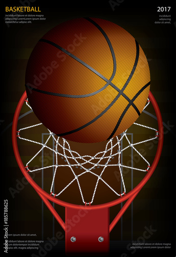 Basketball Poster Advertising Vector Illustration