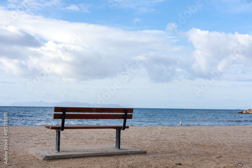 lonely bench by the sea