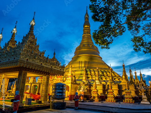 pagoda view from outside of Pakchan Temple ,thailand