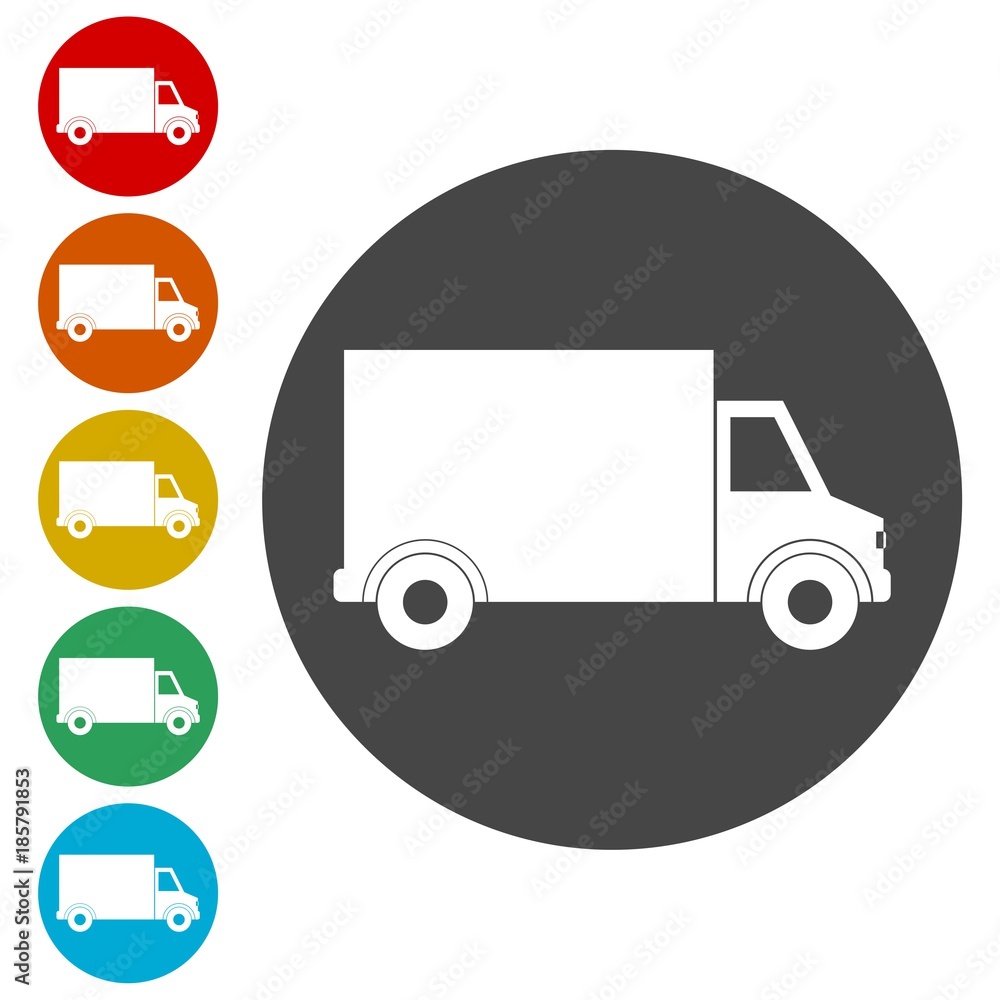 Simple truck icon, truck symbol set Simple truck icon, truck symbol set