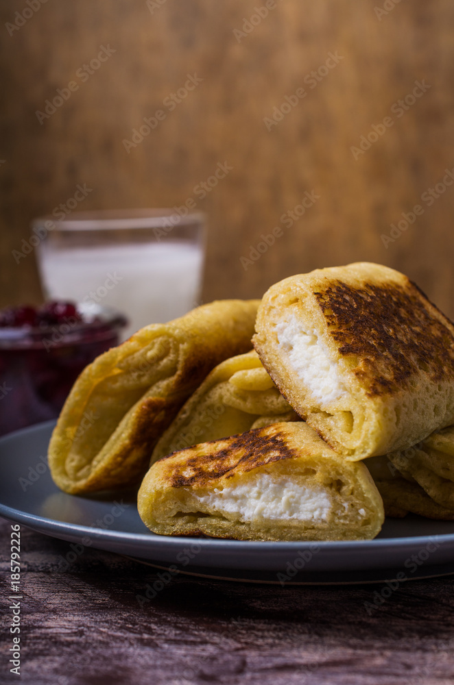 Pancakes with white filling Pancakes with white filling