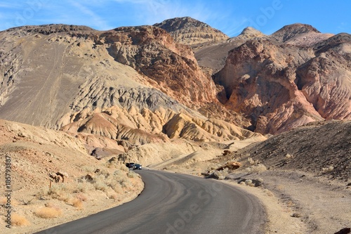 One-way Artists Drive road in the Death Valley National Park