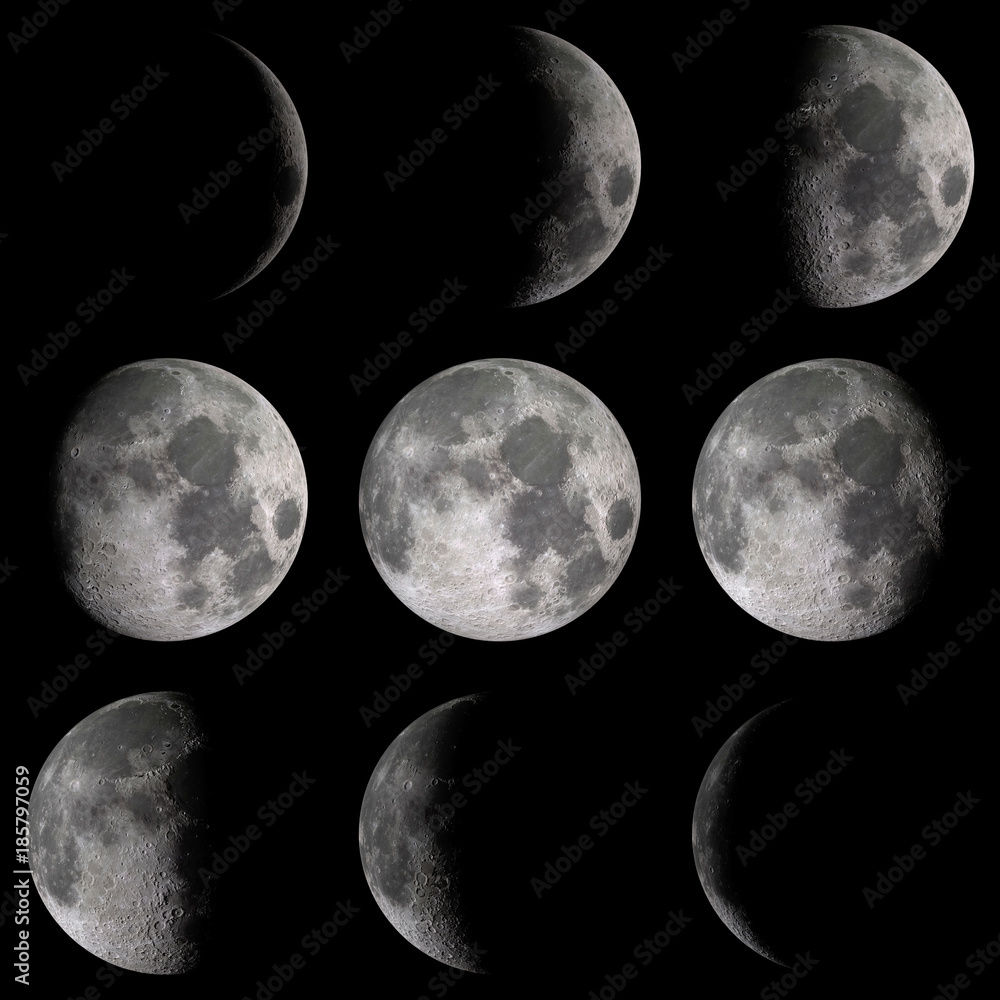 Obraz premium Szczegóły faz księżyca