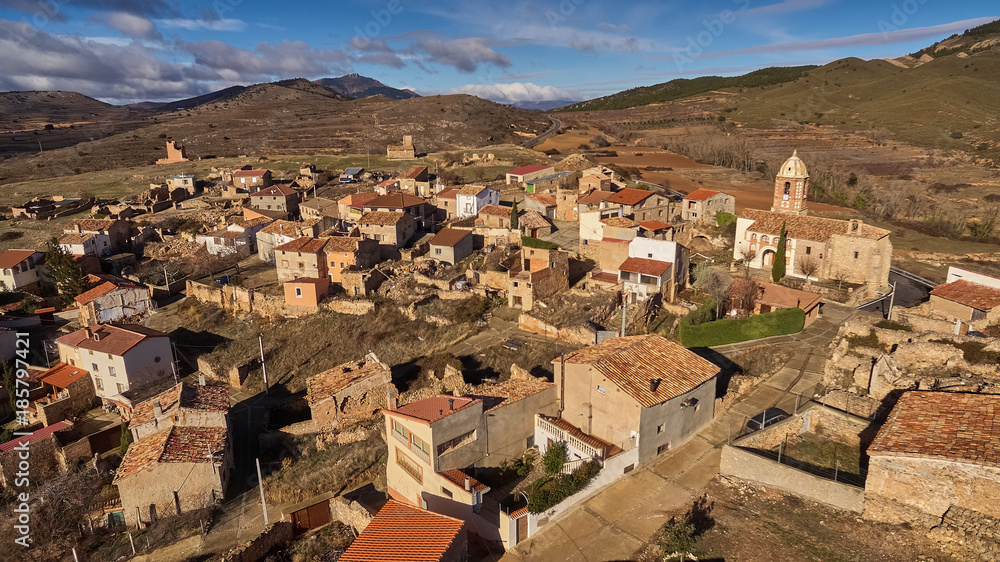 Villarroya village in La Rioja province, Spain