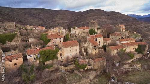 San Vicente de Munilla ghost village in La Rioja  Spain