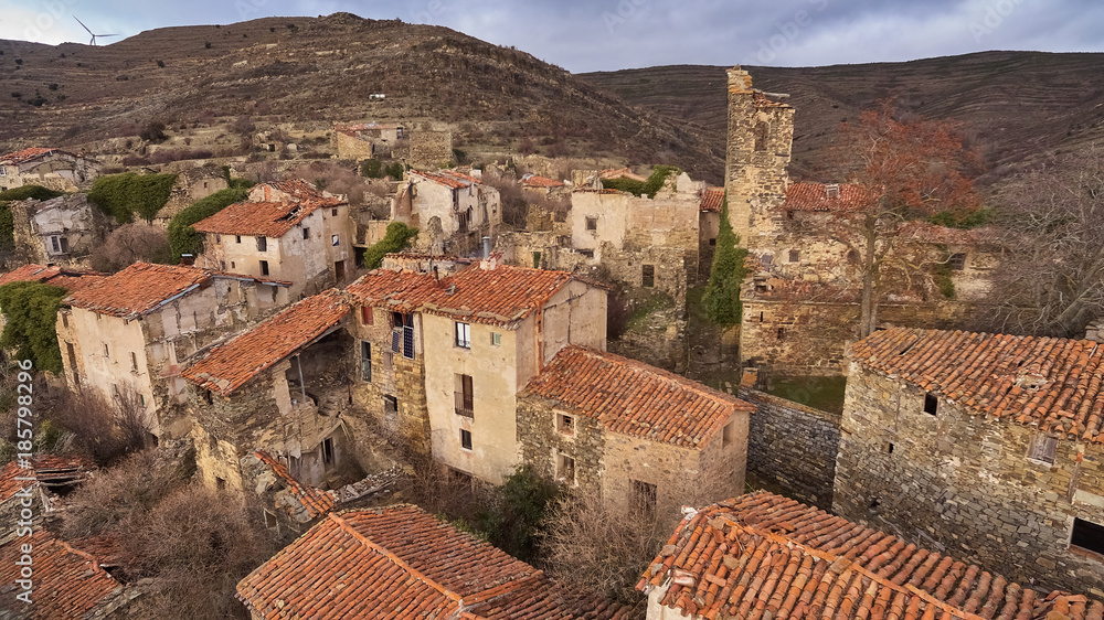 San Vicente de Munilla ghost village in La Rioja, Spain