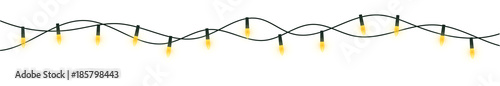Festive lights illustration. Christmas festoon isolated on white background