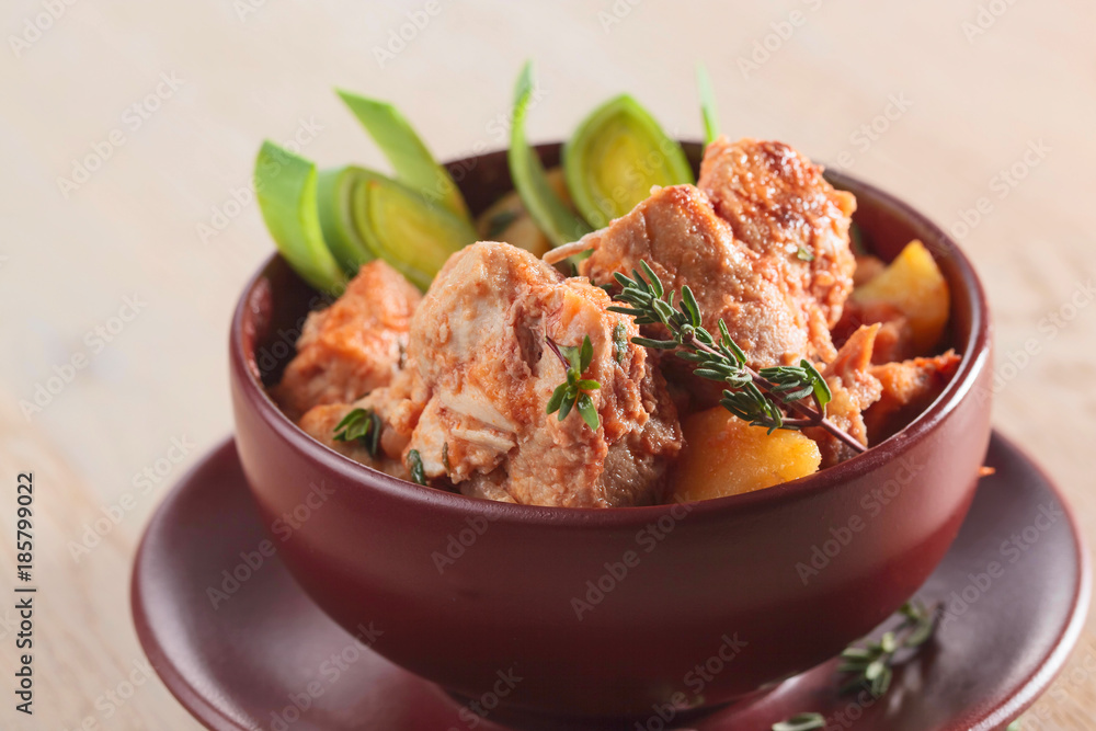 Braised meat with potatoes and carrots. Braised meat with potatoes and carrots.