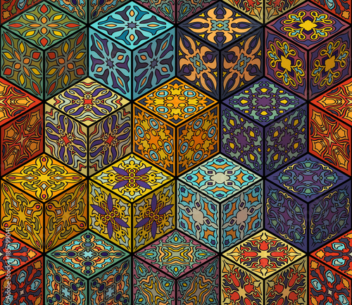 Seamless pattern. Vintage decorative elements. Hand drawn background. Islam, Arabic, Indian, ottoman motifs. Perfect for printing on fabric or paper.