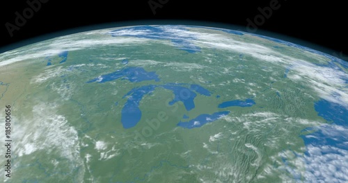 Great lakes, in America continent, in planet Earth, aerial view from outer space photo