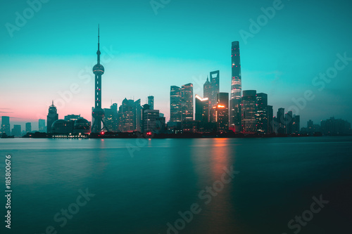 Shanghai city skyline in the morning  Shanghai China