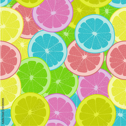 pattern with colored citrus fruits