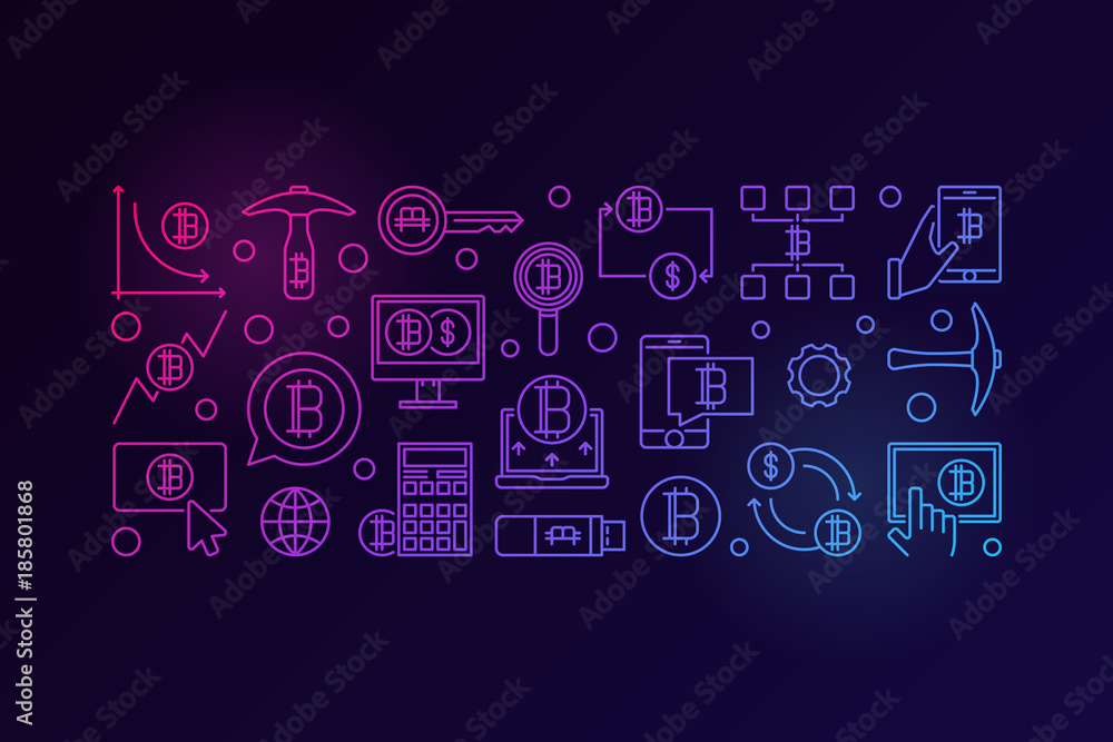 Cryptocurrency technology colorful banner Cryptocurrency technology colorful banner
