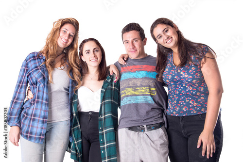 group of young friends posing