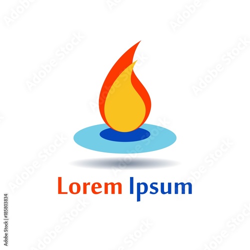 Abstract logo for business company. Fire. Color Vector icon.