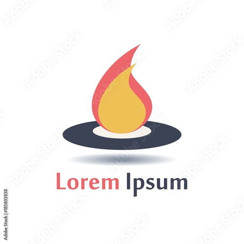 Abstract logo for business company. Fire. Color Vector icon