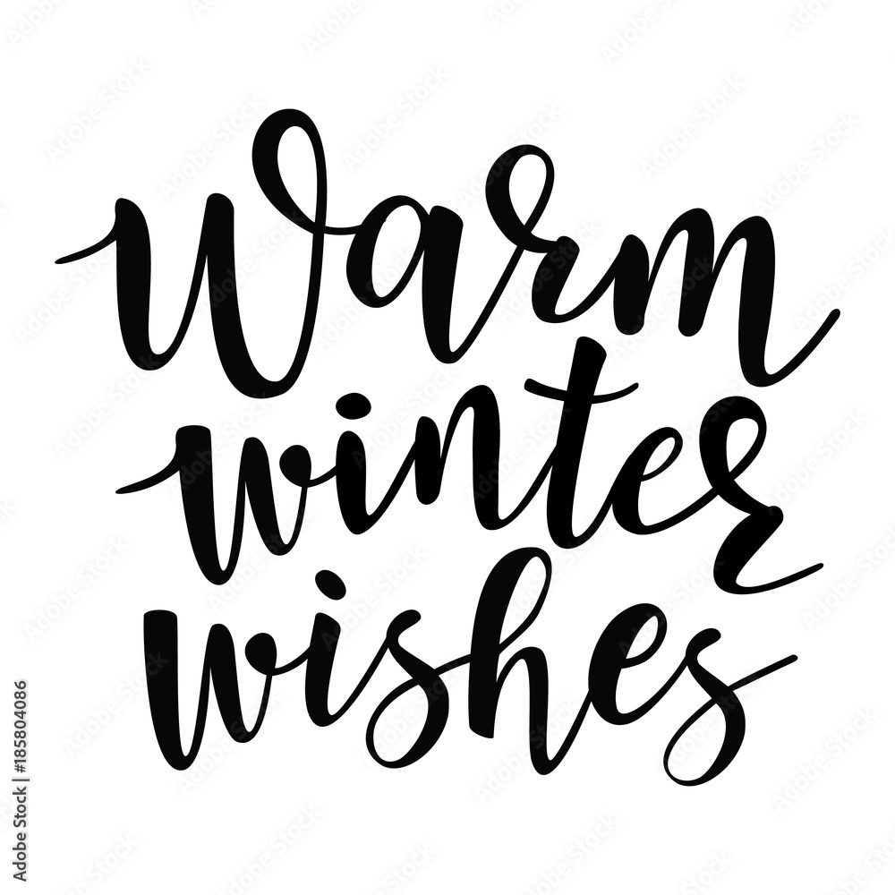 Poster, card with 'warm winter wishes' Poster, card with 'warm winter wishes'