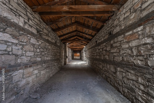Fototapeta Naklejka Na Ścianę i Meble -  Creepy attic interior at abandoned building