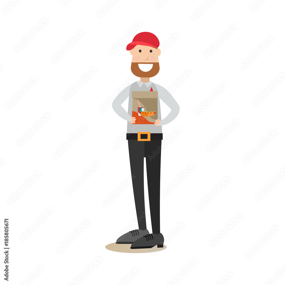 Food people concept vector illustration in flat style Food people concept vector illustration in flat style