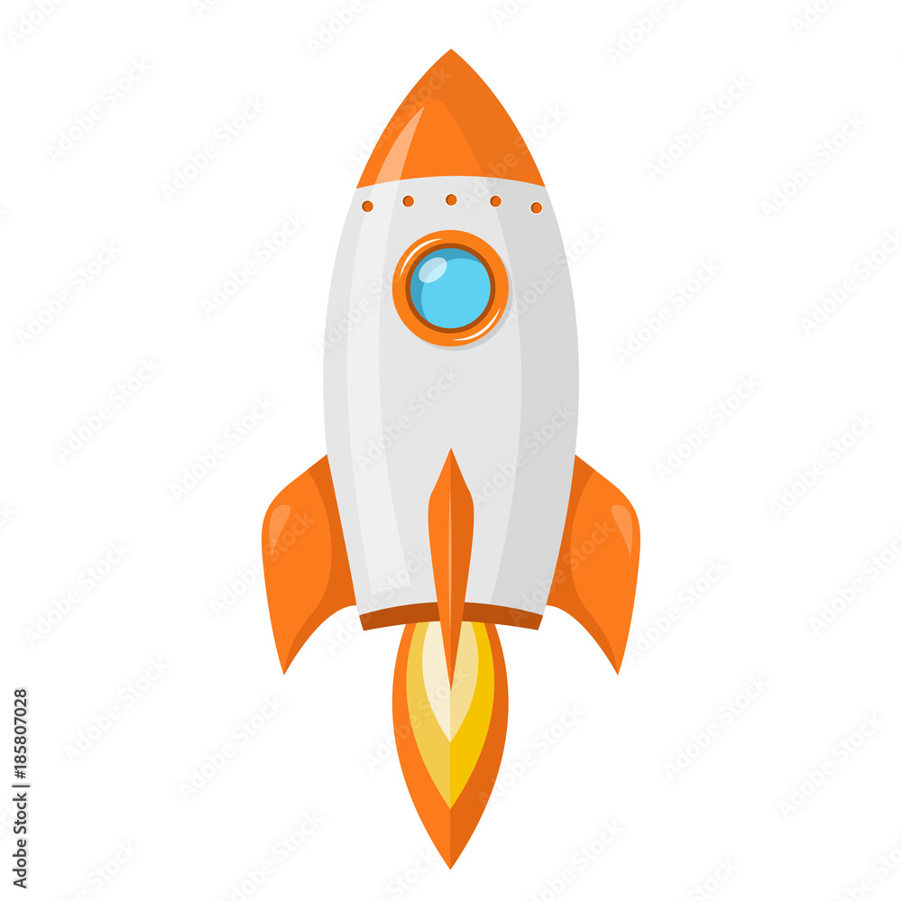 Fototapeta premium Ikona Rakete Płaska konstrukcja