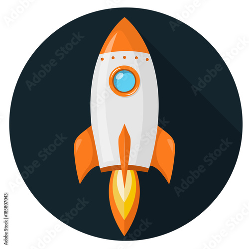 Rakete Flat Design Icon