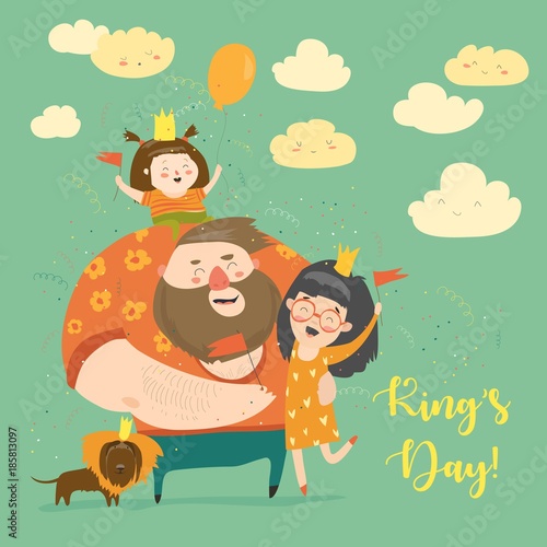 Family celebrating Kings Day