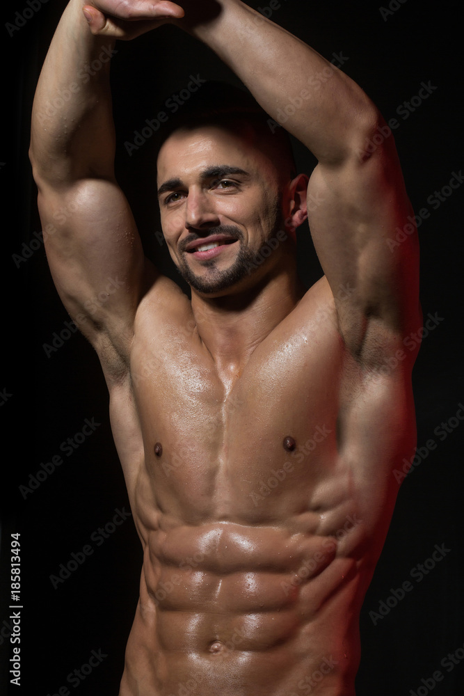 Coach sportsman with bare chest. Coach sportsman with bare chest.
