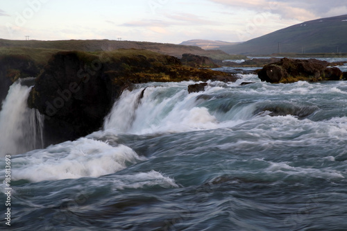 View of the Godafoss waterfall in the Bardardalur district of North-Central Iceland photo