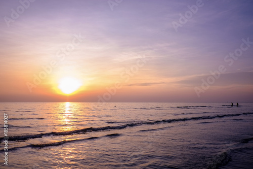 Sunset on the sea, Mae Rumphueng Beach Rayong Thailand