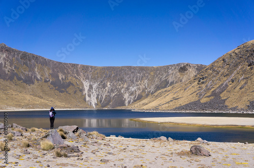 Touriste sur le volcan Nevado de Toluca, Mexique