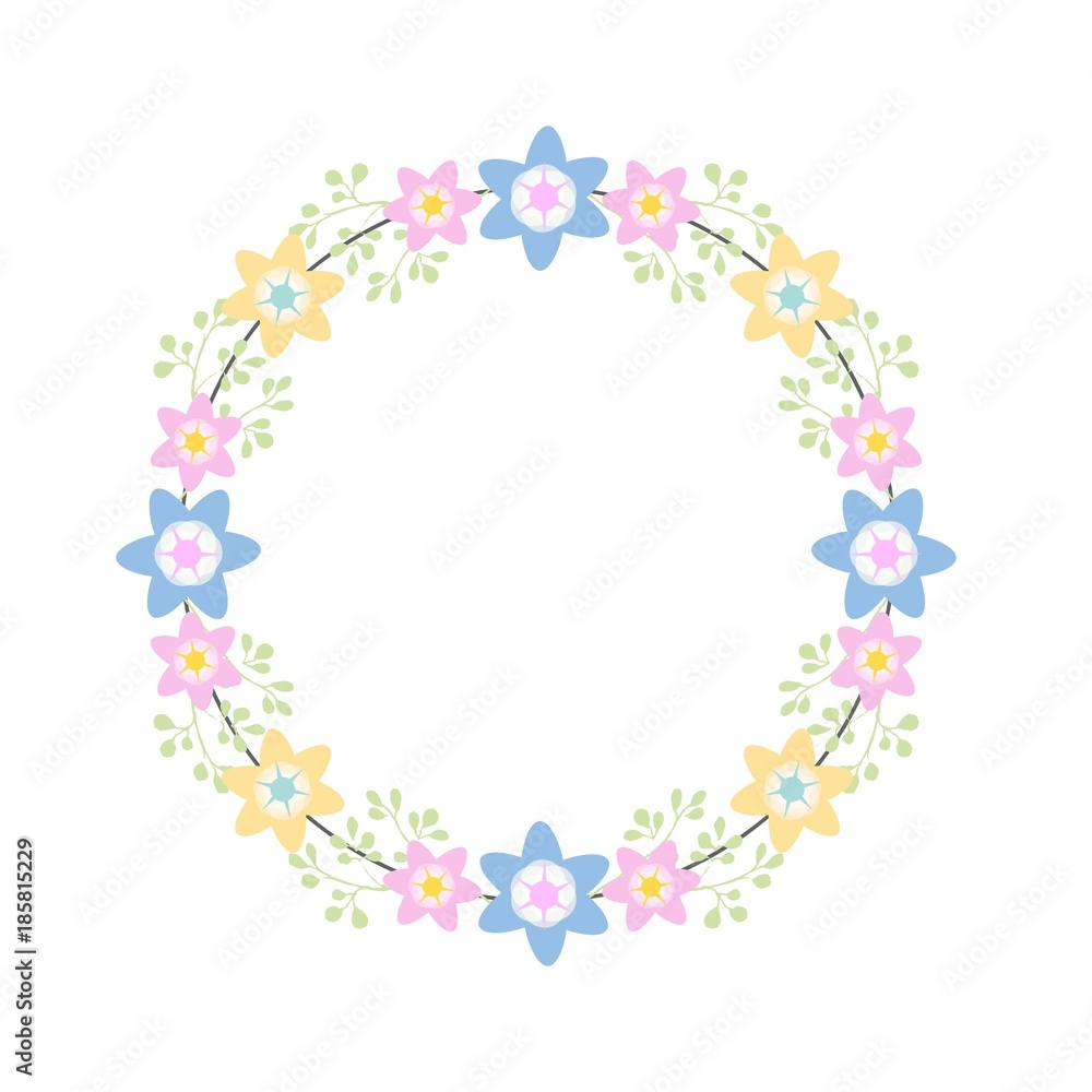 Floral flower frame vector art