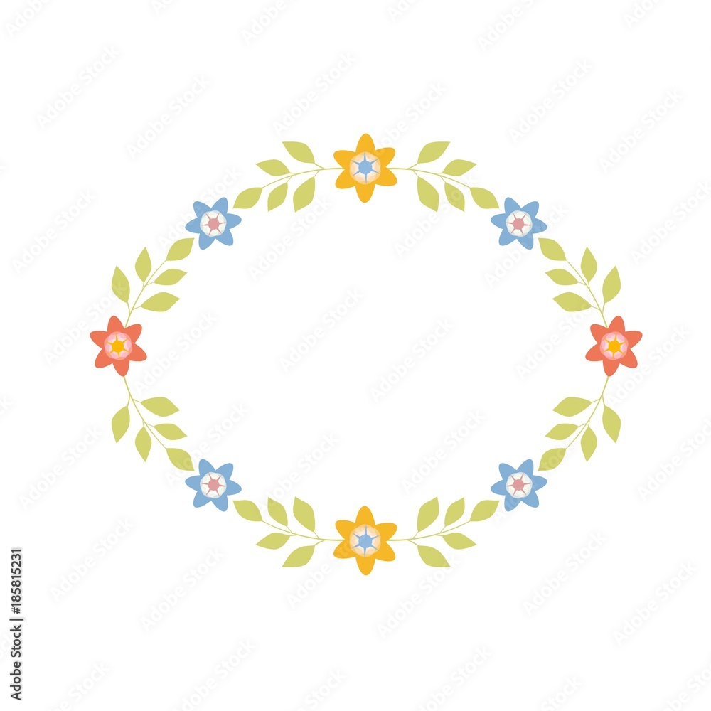 Floral flower frame vector art