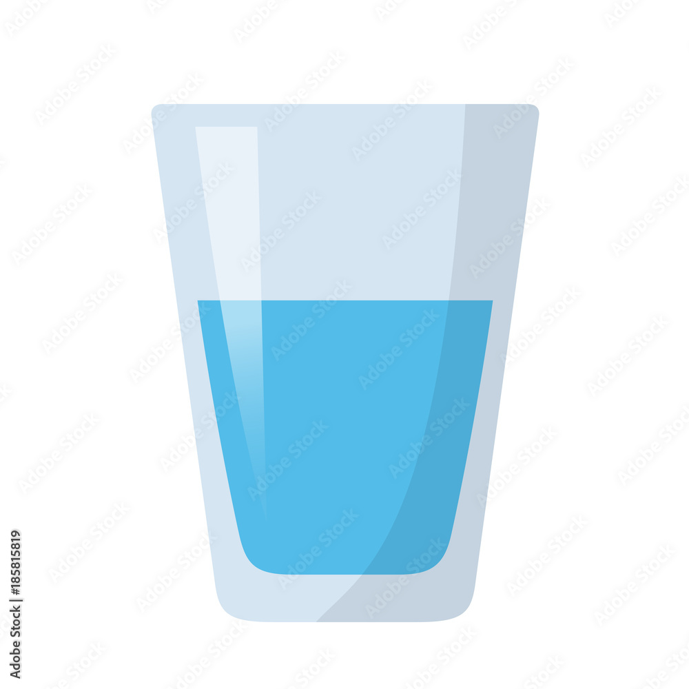 Glas Wasser Flat Design Icon Stock Vector | Adobe Stock