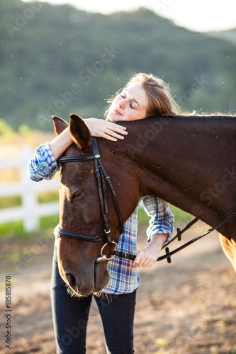 Beautiful girl with horse