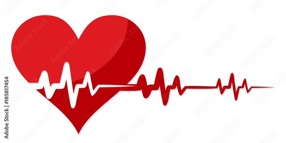 Heart with cardiogram. Heart with cardiogram.