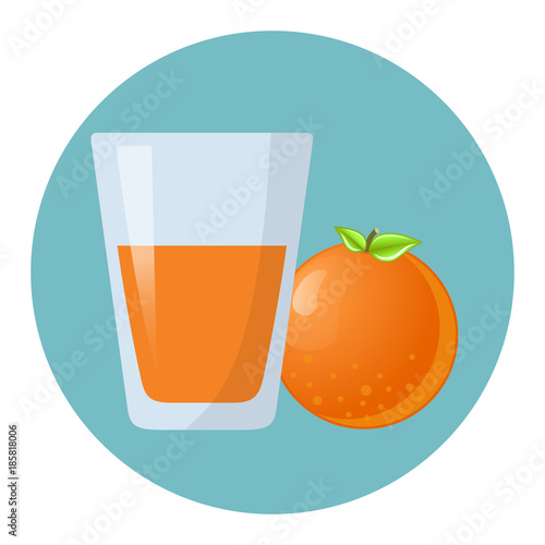 Orangensaft Flat Design Icon