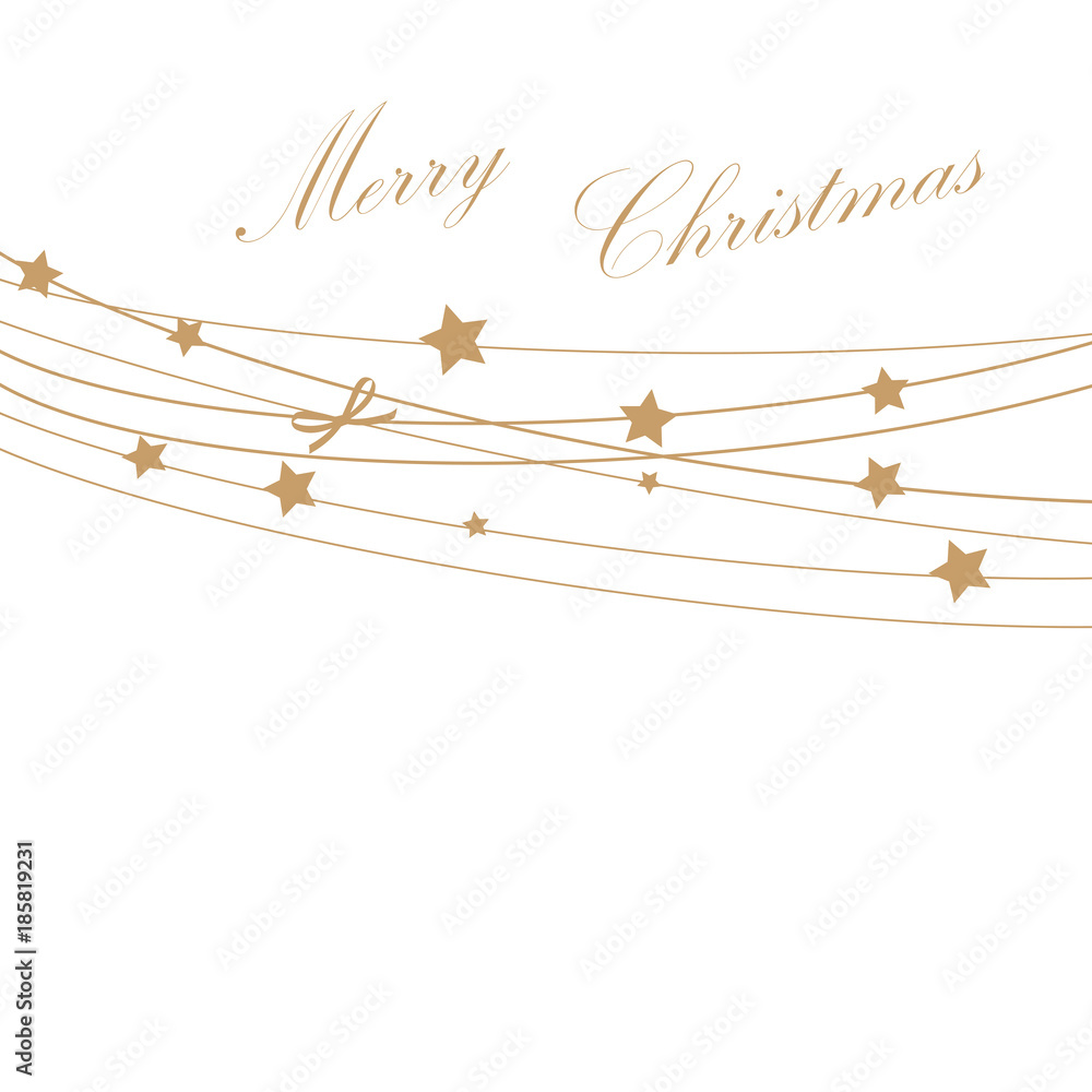 Christmas Invitation, Greeting or Gift card with stars on the rope. Christmas Invitation, Greeting or Gift card with stars on the rope.