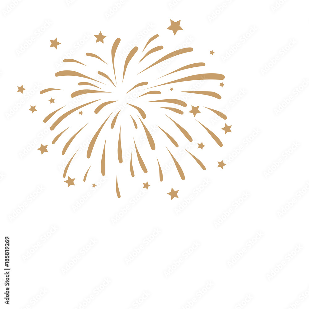 Firework design on white background Firework design on white background