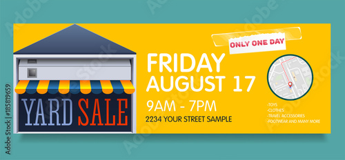 Printable banner template for garage or yard sale event. vector