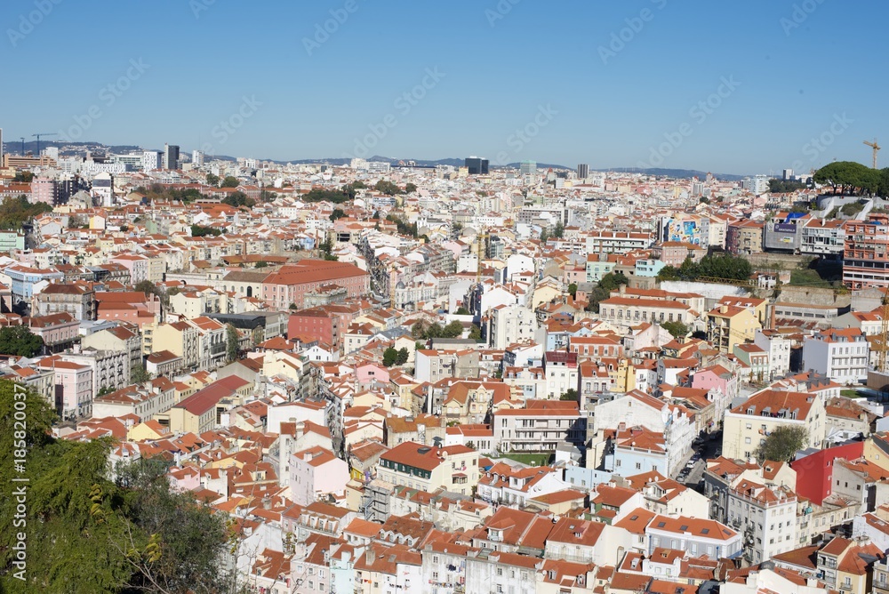 widok z góry na Lizbonę