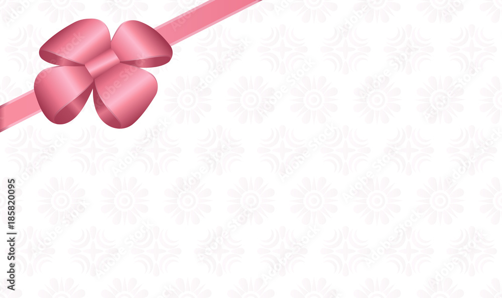 Invitation, Greeting or Gift Card With Pink Ribbon And A Bow in the ...