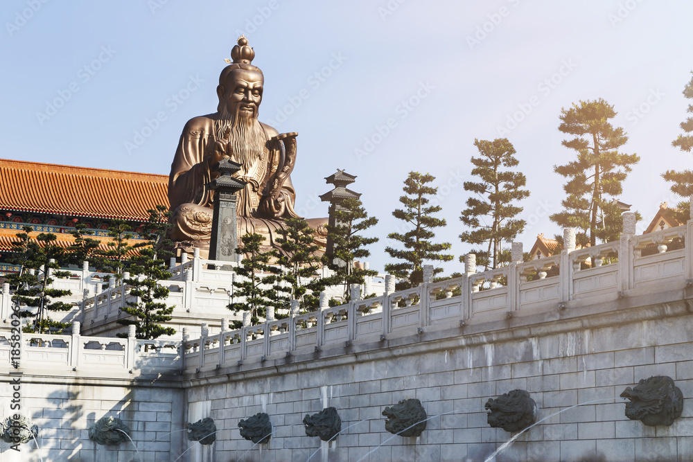 Laozi statue in yuanxuan taoist temple guangzhou