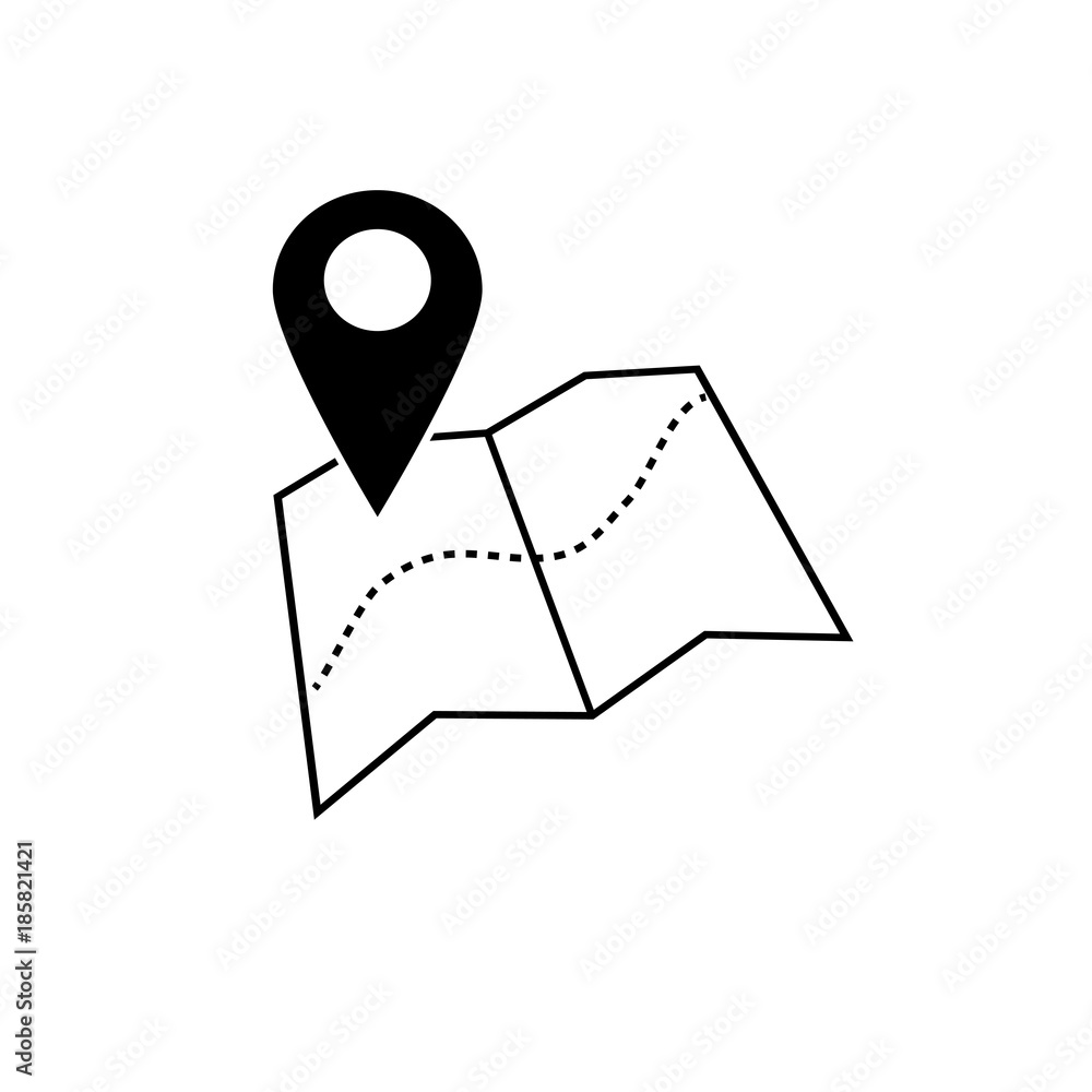 Vector of map pointer icon. GPS location symbol. Flat design style. Vector of map pointer icon. GPS location symbol. Flat design style.