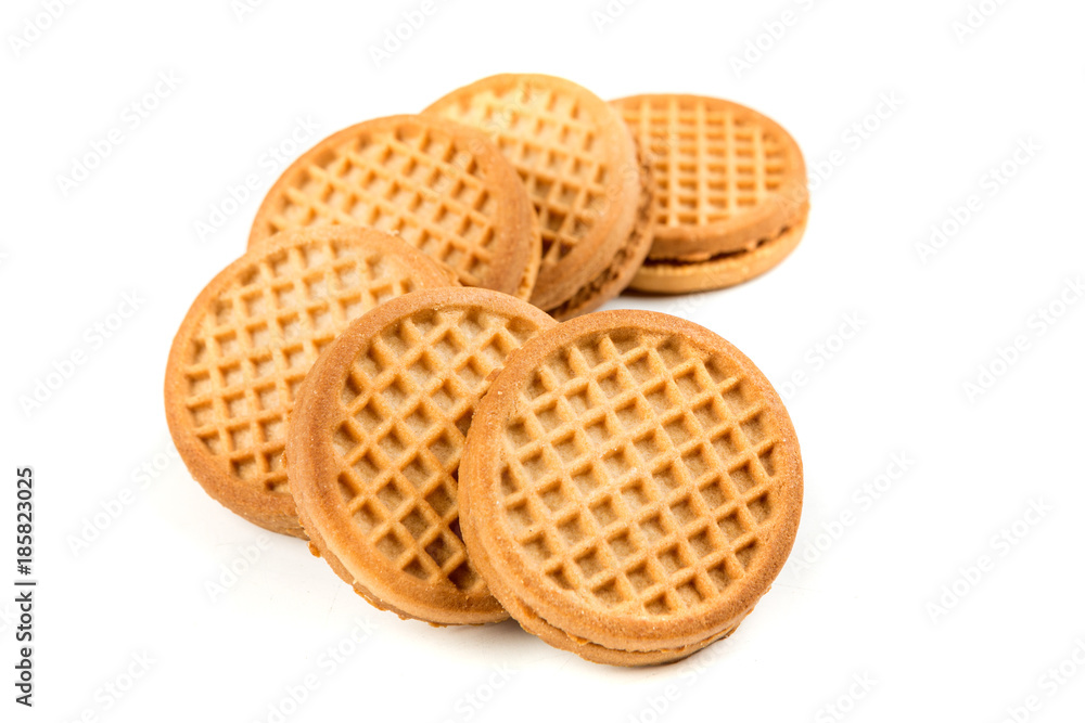 Stacks of cookies isolated on a white background Stacks of cookies isolated on a white background