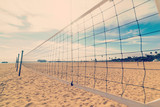 Beach volleyball net in Santa Barbara shore