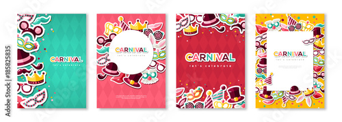 Leinwand Poster Carnival colorful posters set