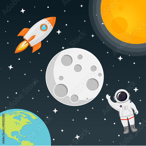 Weltall Flat Design