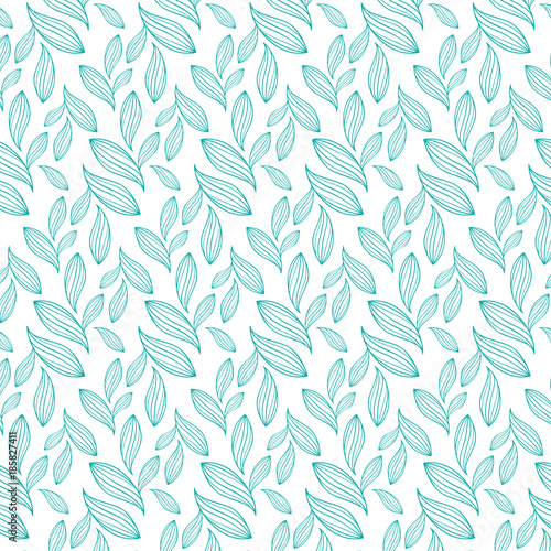 Elegant leaves vector seamless pattern