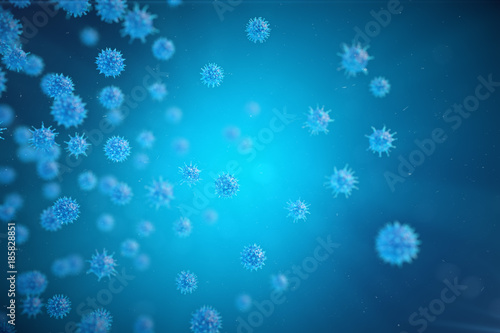 3d Illustration virus  bacteria  cell infected organism  virus abstract background  Hepatitis viruses in infected organism
